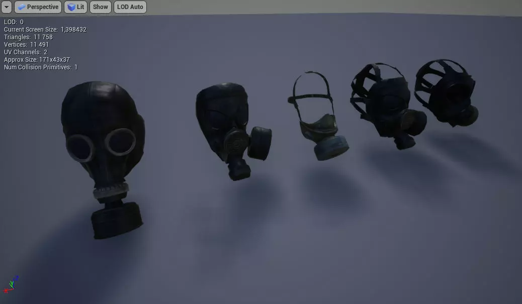 Low-Poly Gasmasks gas masks Low-poly 3D model_0