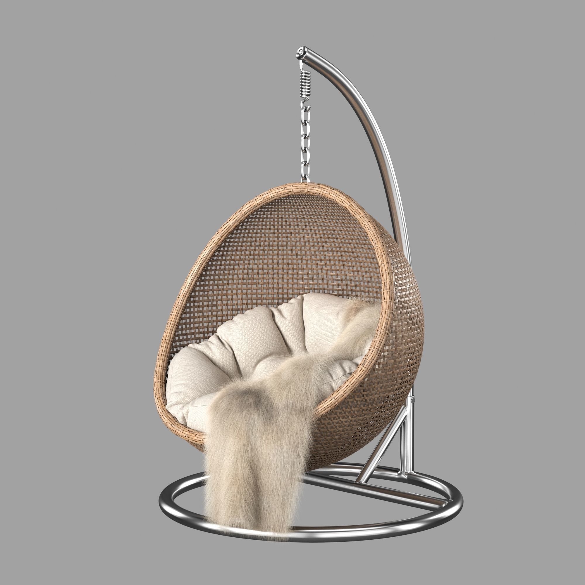 Rattan Hanging Chair 3D model_2
