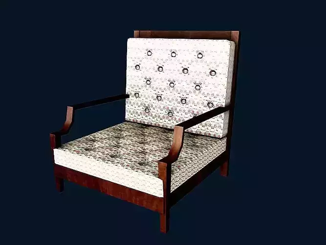Chair 1 armchair with floral pattern