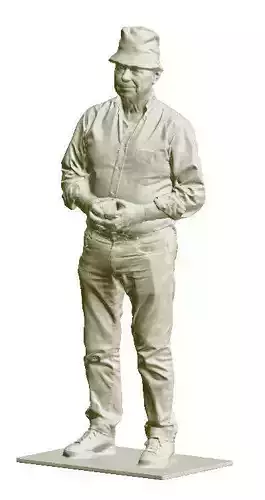 Old man standing 3D print model