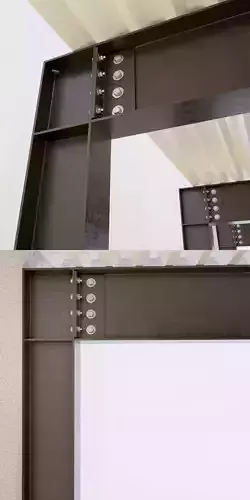 Metal construction  Beam Column Low-poly 3D model