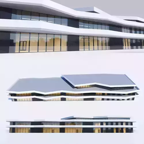 Public building Low-poly 3D model