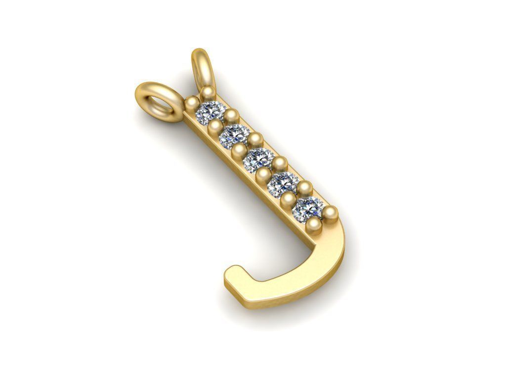 Alphabets Letter J Pendant 3D print model_2