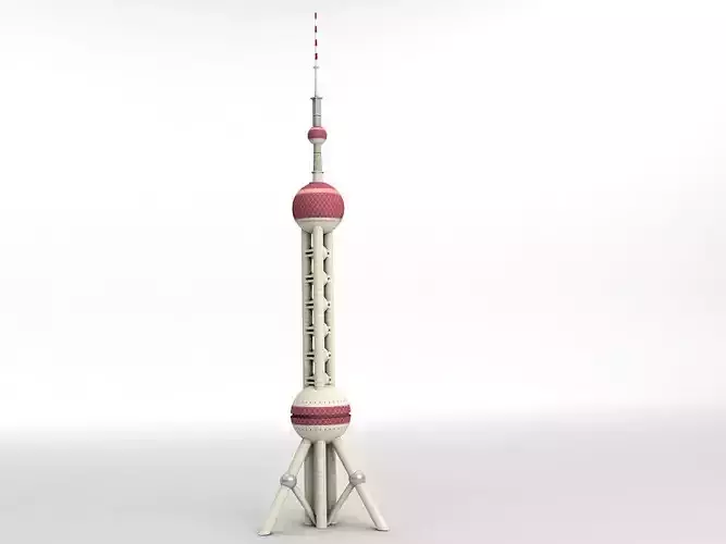 Shanghai Oriental Pearl TV Tower Low-poly 3D model