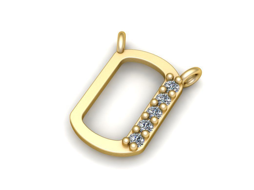 Alphabets Letter O Pendant 3D print model_1