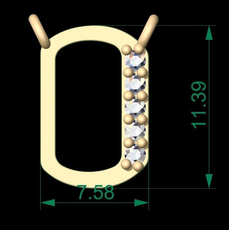 Alphabets Letter O Pendant 3D print model_3