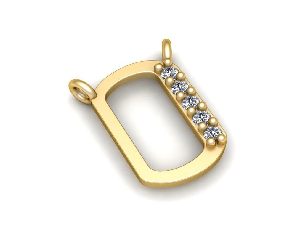 Alphabets Letter O Pendant 3D print model_2