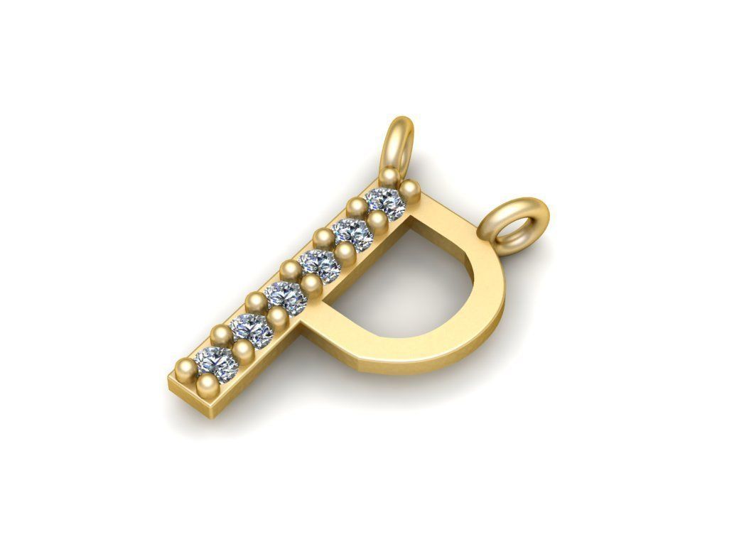 Alphabets Letter P Pendant 3D print model_1