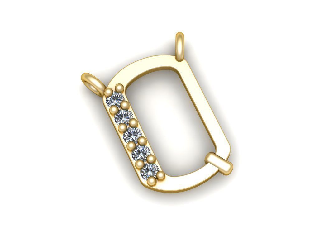 Alphabets Letter Q Pendant 3D print model_2