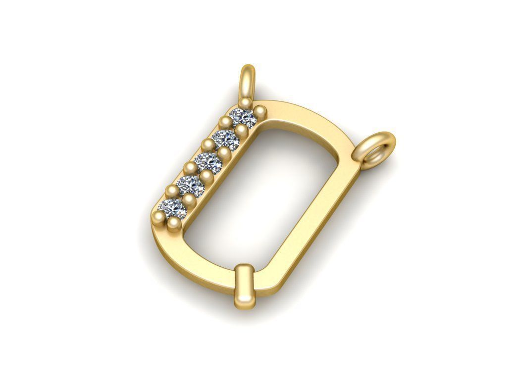 Alphabets Letter Q Pendant 3D print model_1