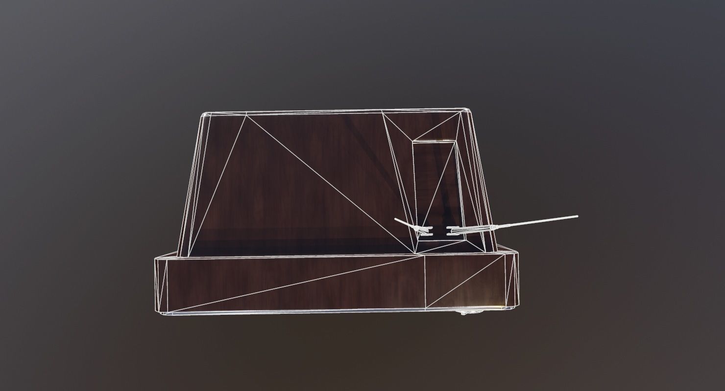 Vintage Television Game Ready Low-poly 3D model_21