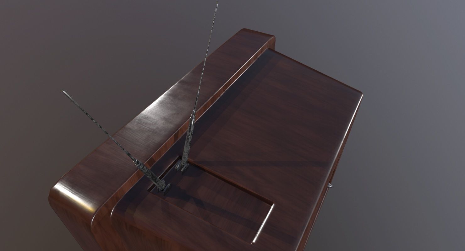 Vintage Television Game Ready Low-poly 3D model_14