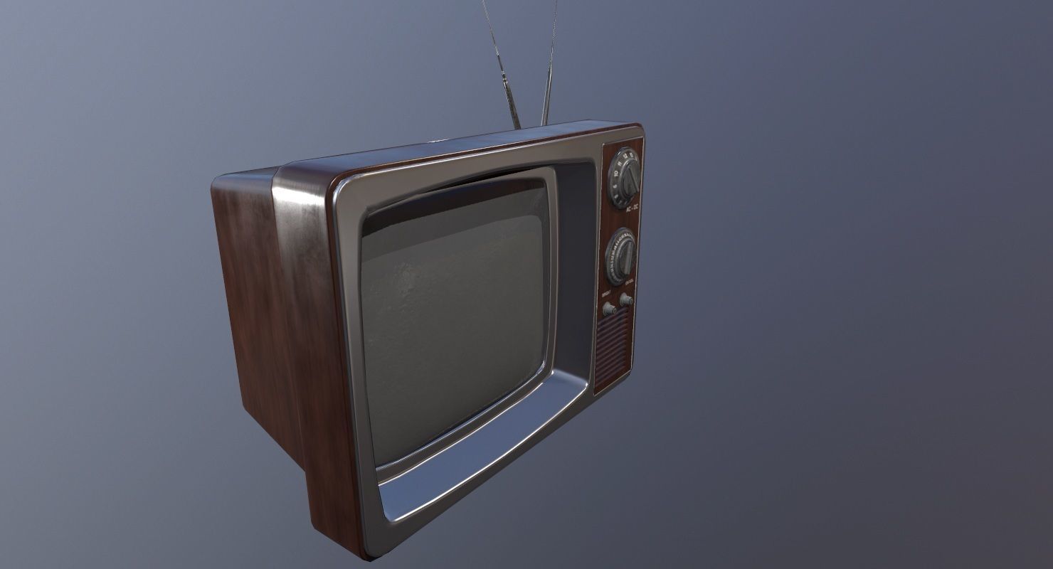 Vintage Television Game Ready Low-poly 3D model_7