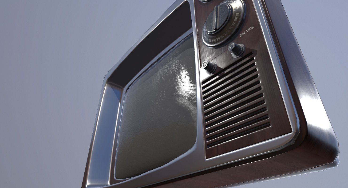 Vintage Television Game Ready Low-poly 3D model_10