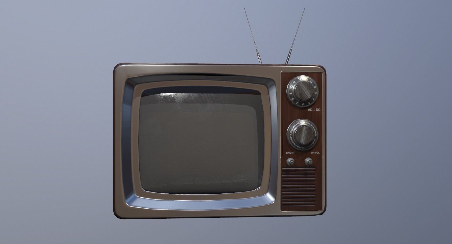 Vintage Television Game Ready Low-poly 3D model_1