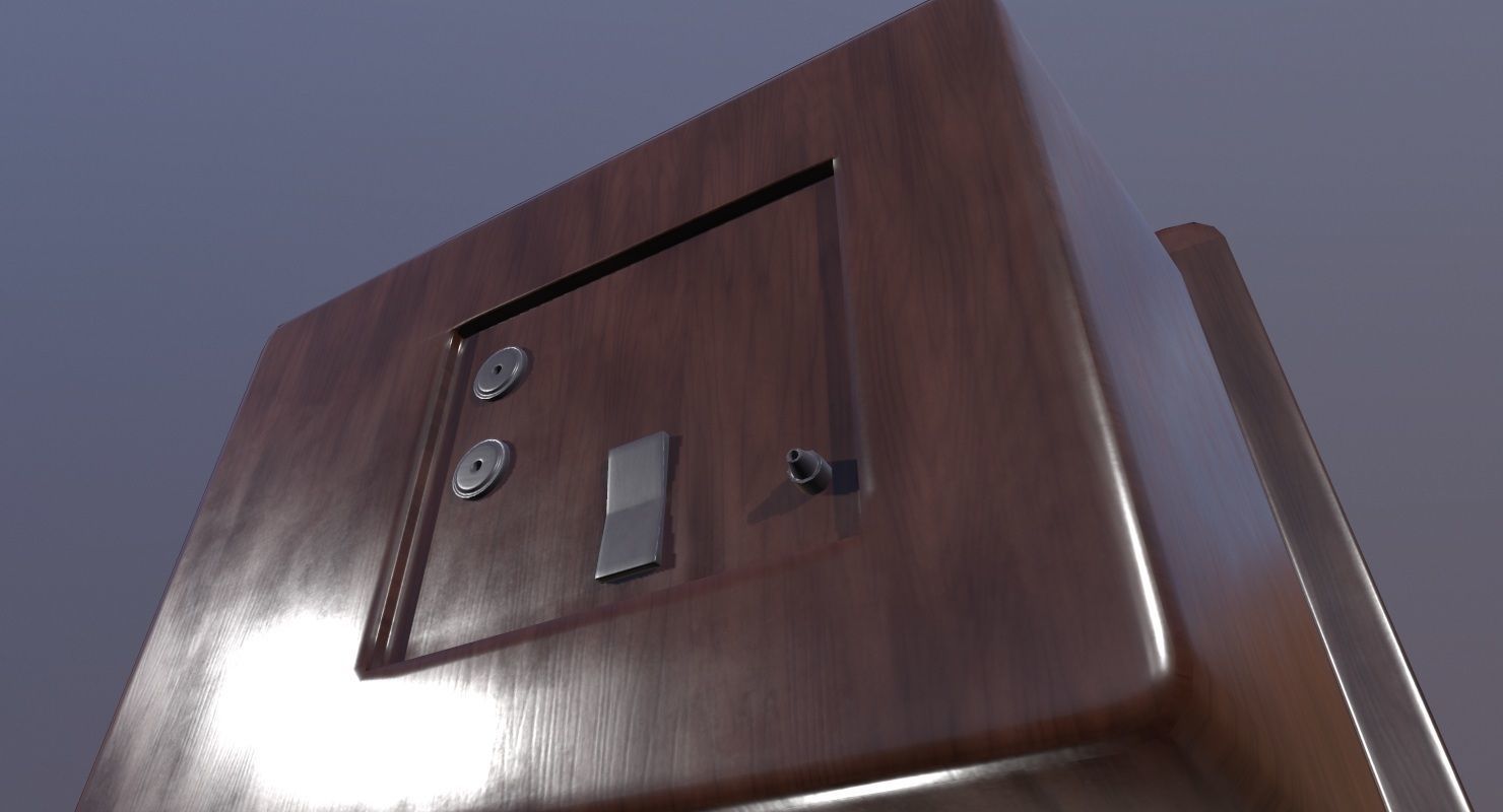 Vintage Television Game Ready Low-poly 3D model_15