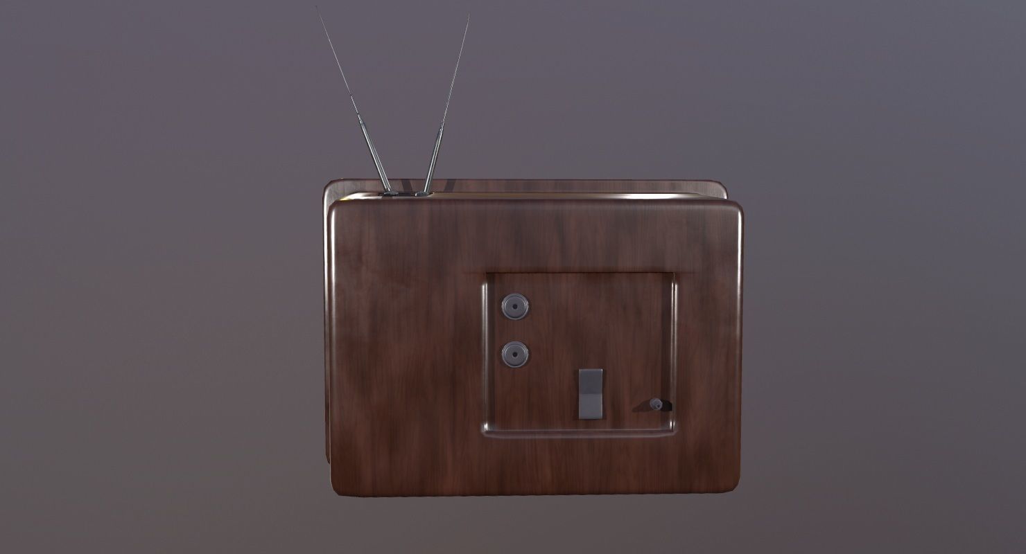 Vintage Television Game Ready Low-poly 3D model_5