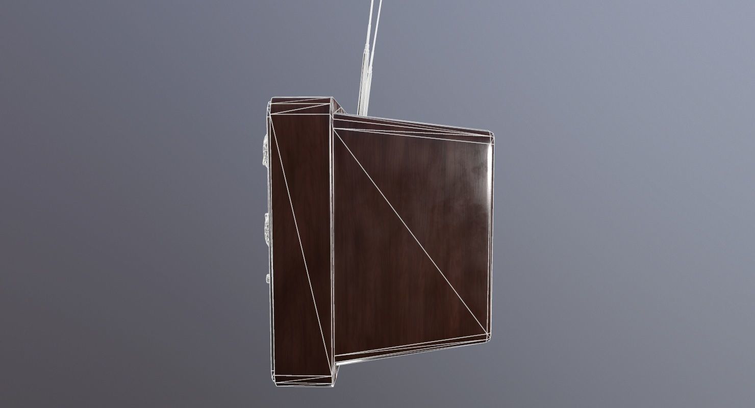 Vintage Television Game Ready Low-poly 3D model_18