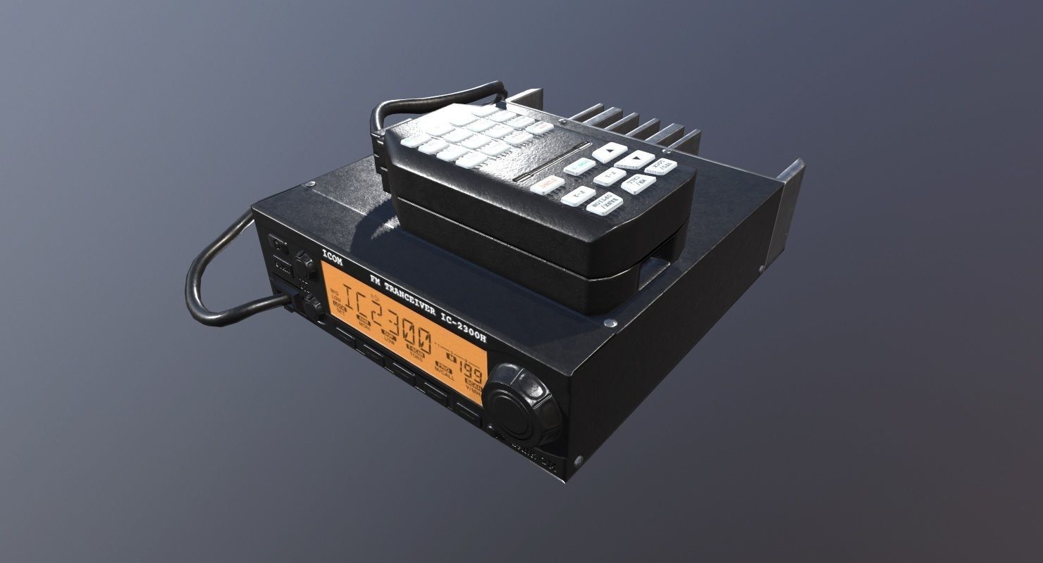 Transceiver Game Ready box with wire Low-poly 3D model_2