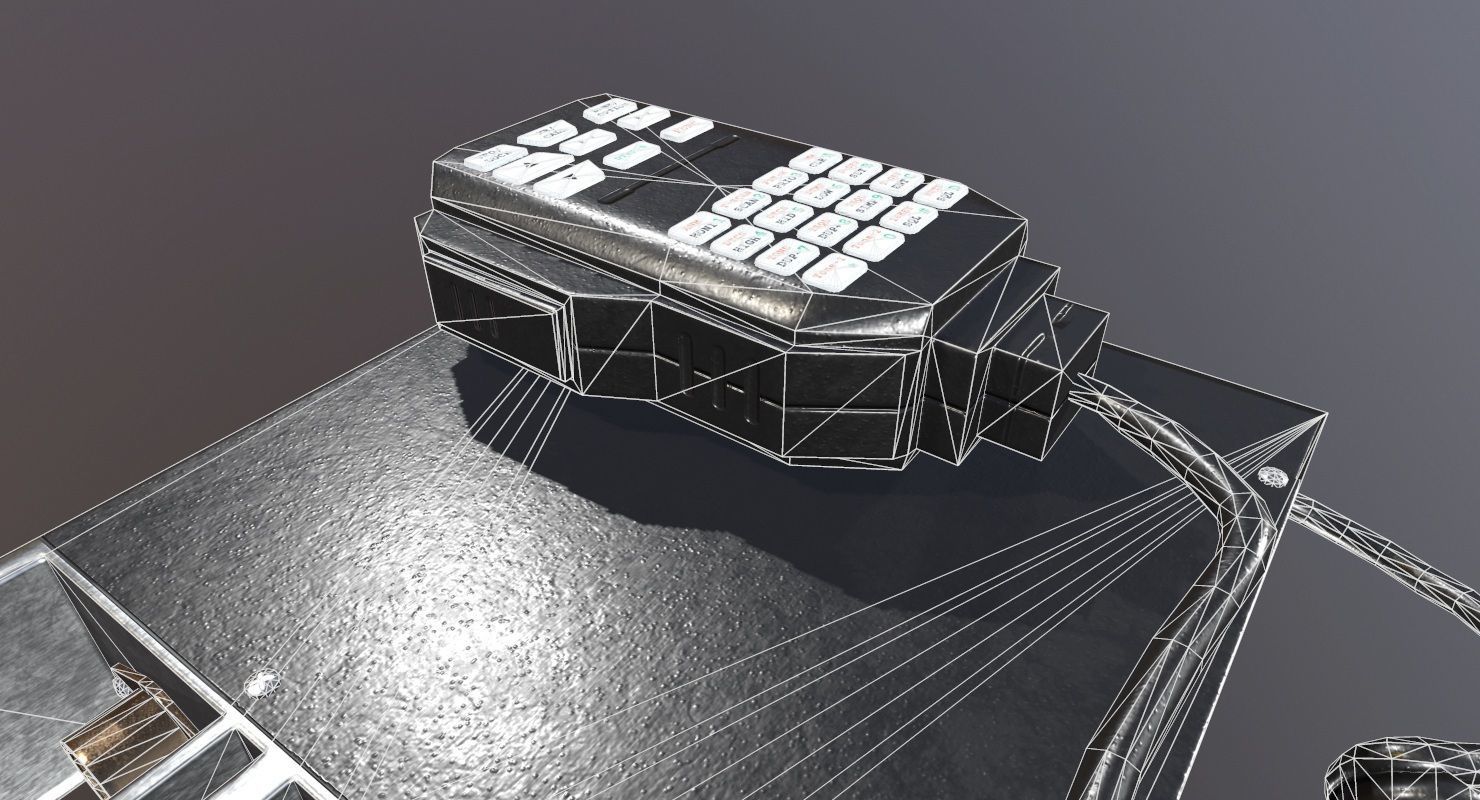 Transceiver Game Ready box with wire Low-poly 3D model_26