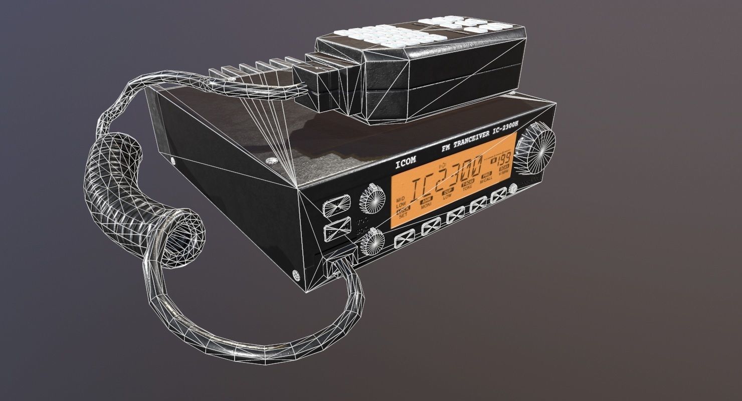 Transceiver Game Ready box with wire Low-poly 3D model_17