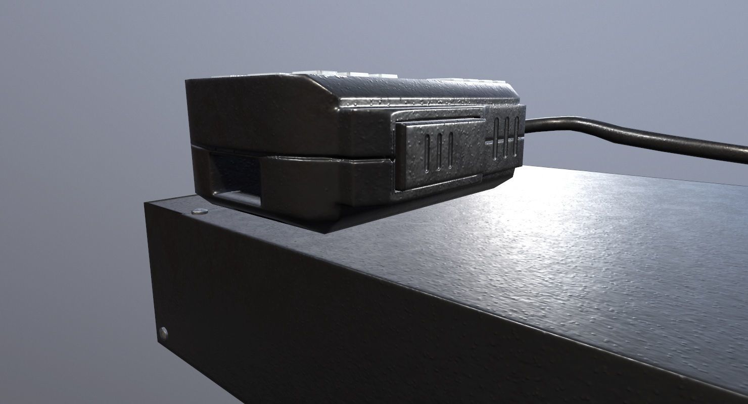 Transceiver Game Ready box with wire Low-poly 3D model_13