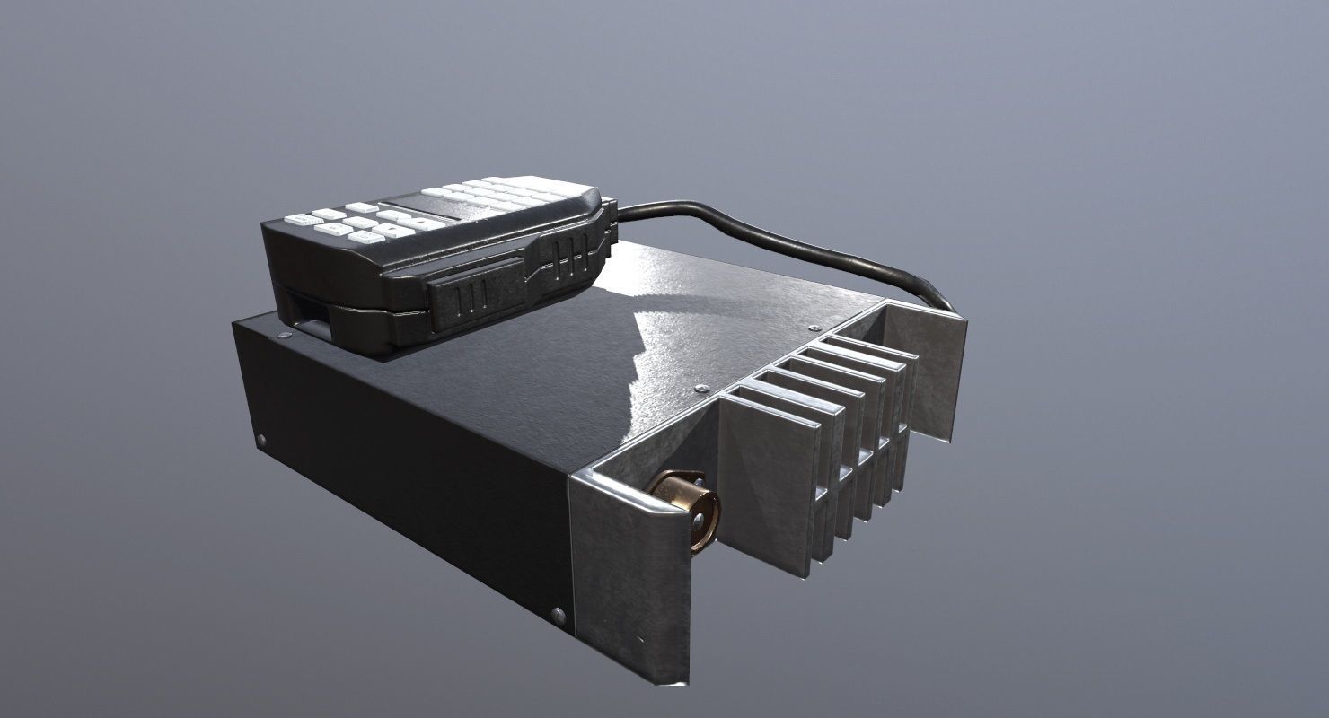 Transceiver Game Ready box with wire Low-poly 3D model_4