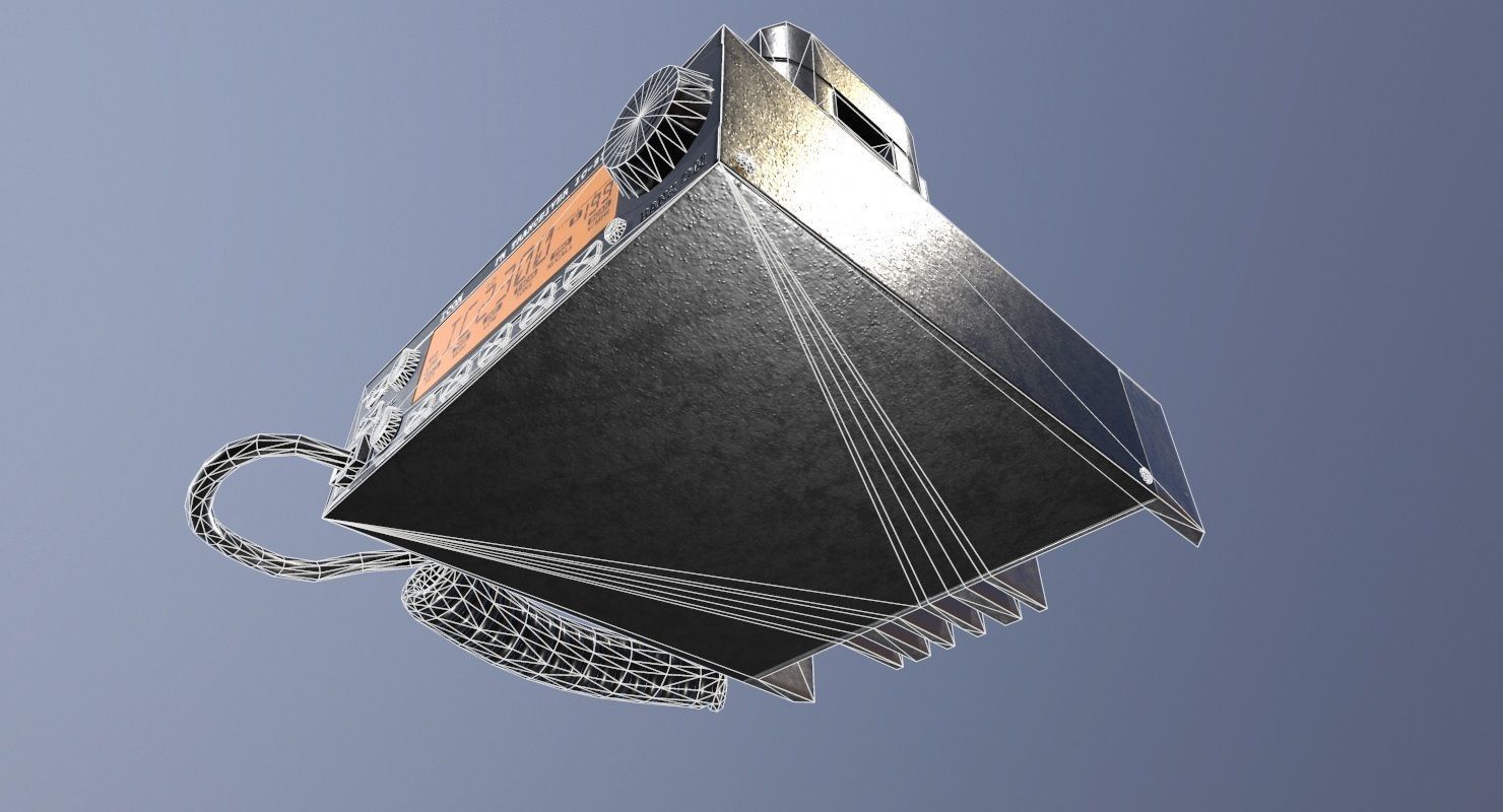 Transceiver Game Ready box with wire Low-poly 3D model_25