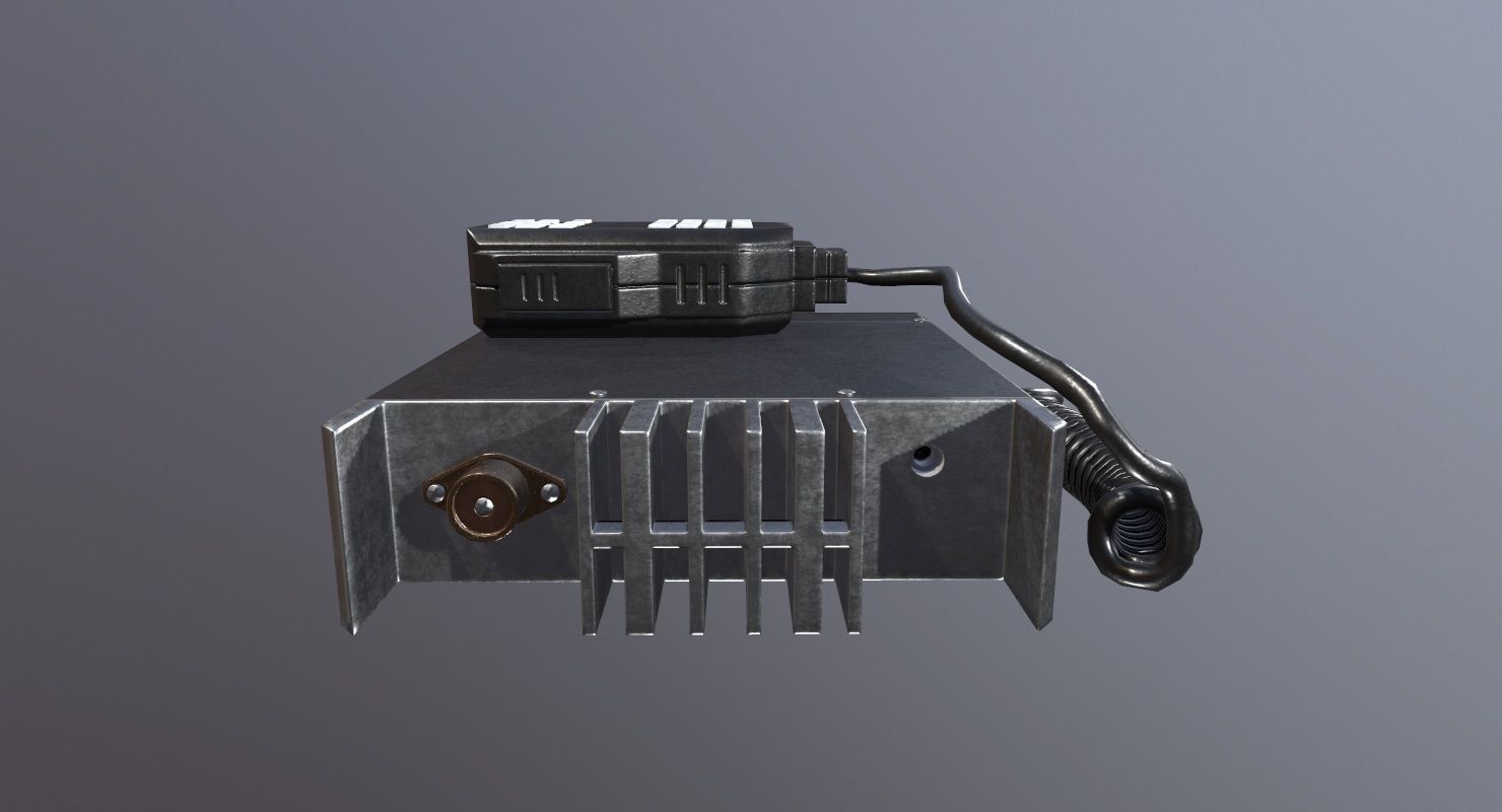 Transceiver Game Ready box with wire Low-poly 3D model_5