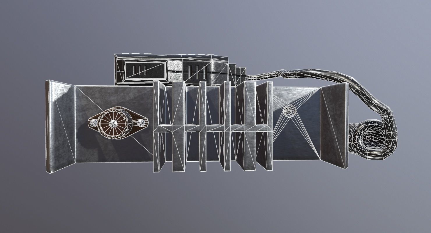 Transceiver Game Ready box with wire Low-poly 3D model_20