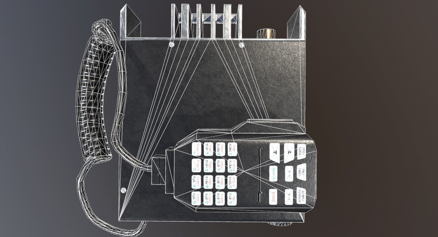 Transceiver Game Ready box with wire Low-poly 3D model_24