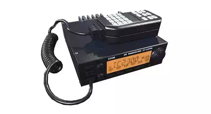 Transceiver Game Ready box with wire Low-poly 3D model