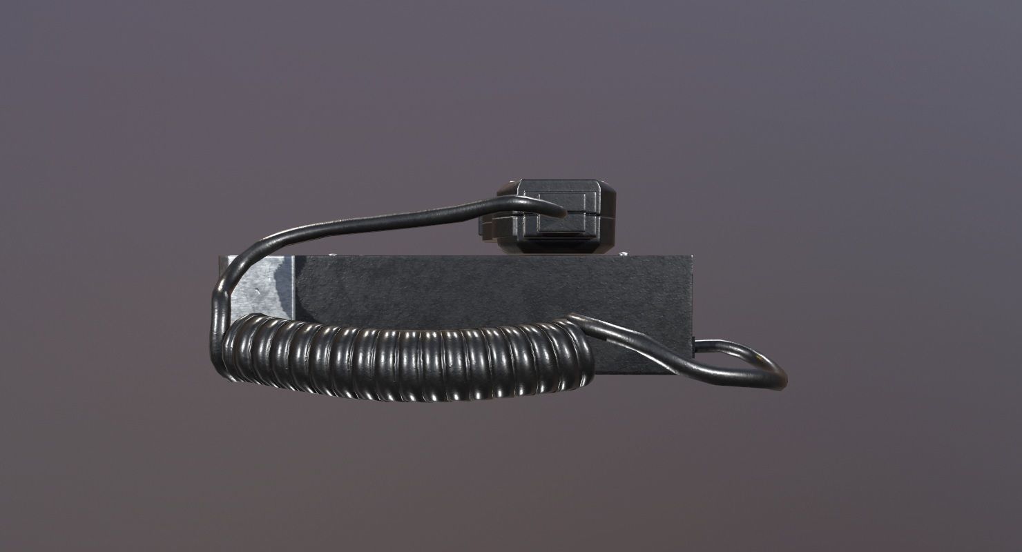 Transceiver Game Ready box with wire Low-poly 3D model_7