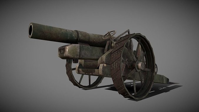 BL 8-inch howitzer Mark-VI Low-poly 3D model