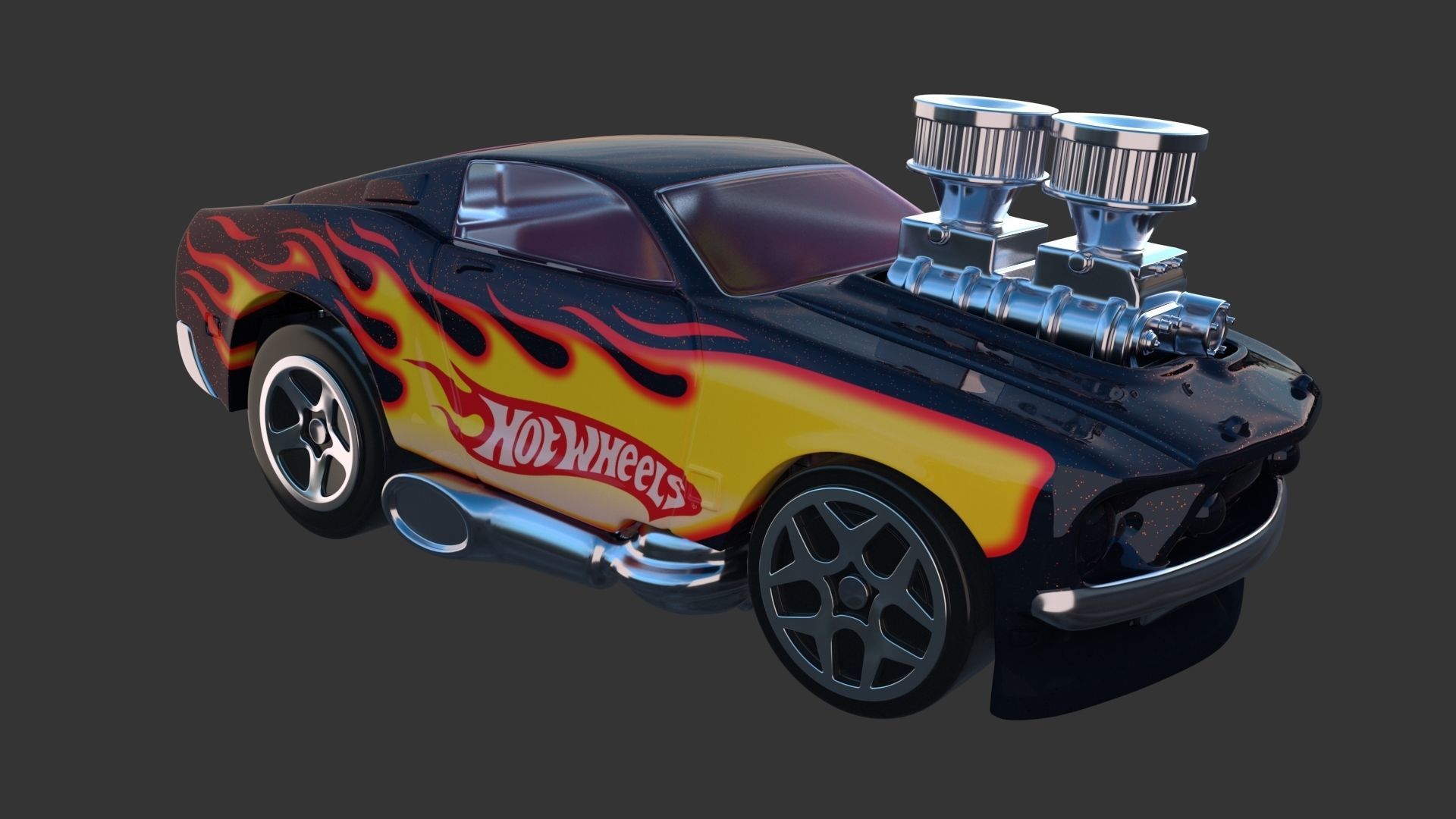 Hot Wheels Mustang 68 3D model CGTrader