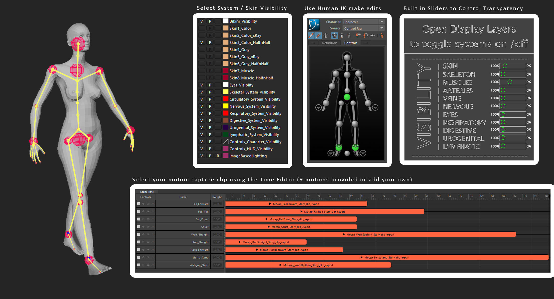 Motion Capture Female Anatomy Low-poly 3D model_2