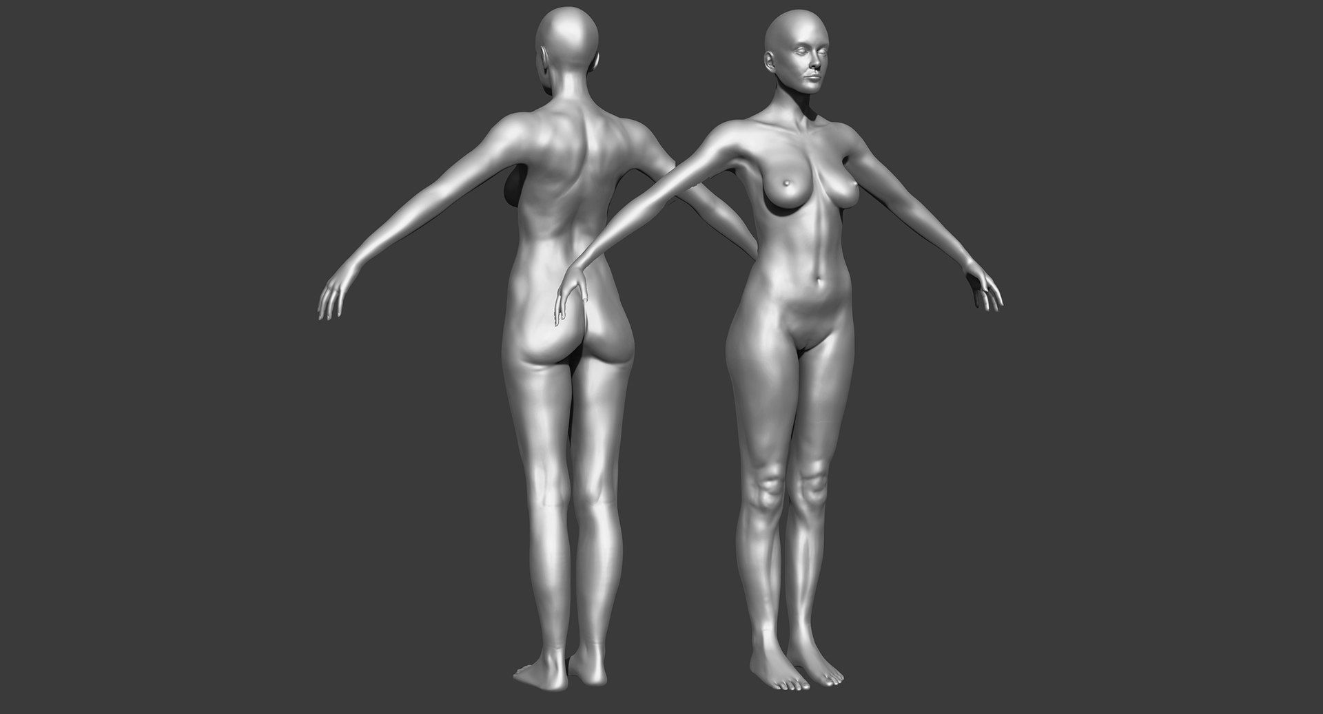 Motion Capture Female Anatomy Low-poly 3D model_29