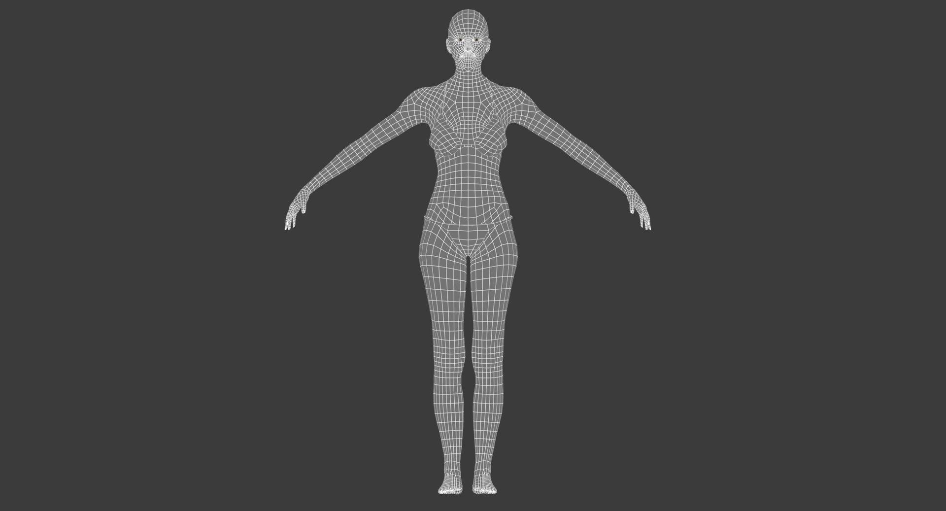 Motion Capture Female Anatomy Low-poly 3D model_14