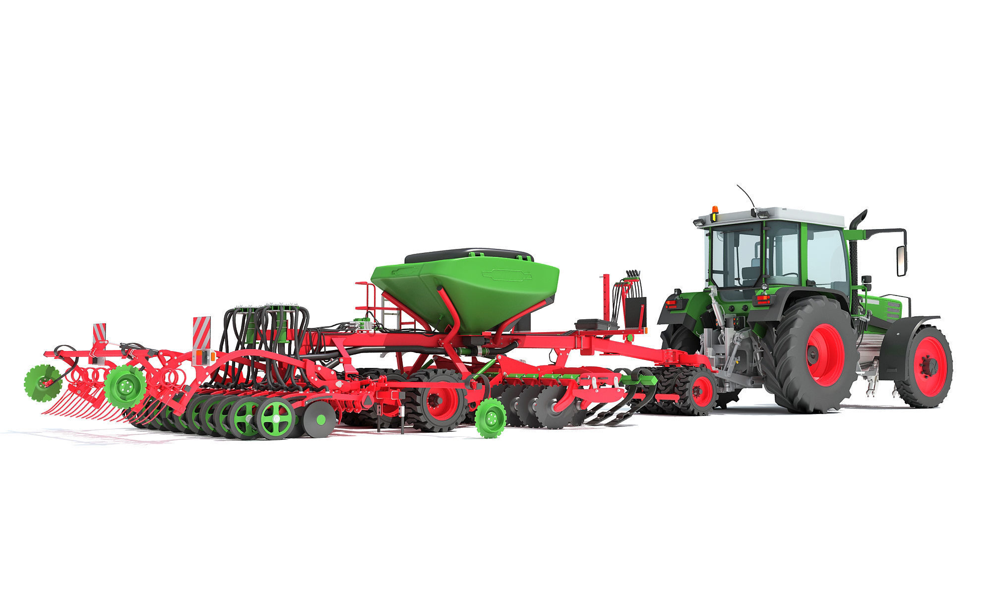 Tractor with Seed Drill 3D model_8