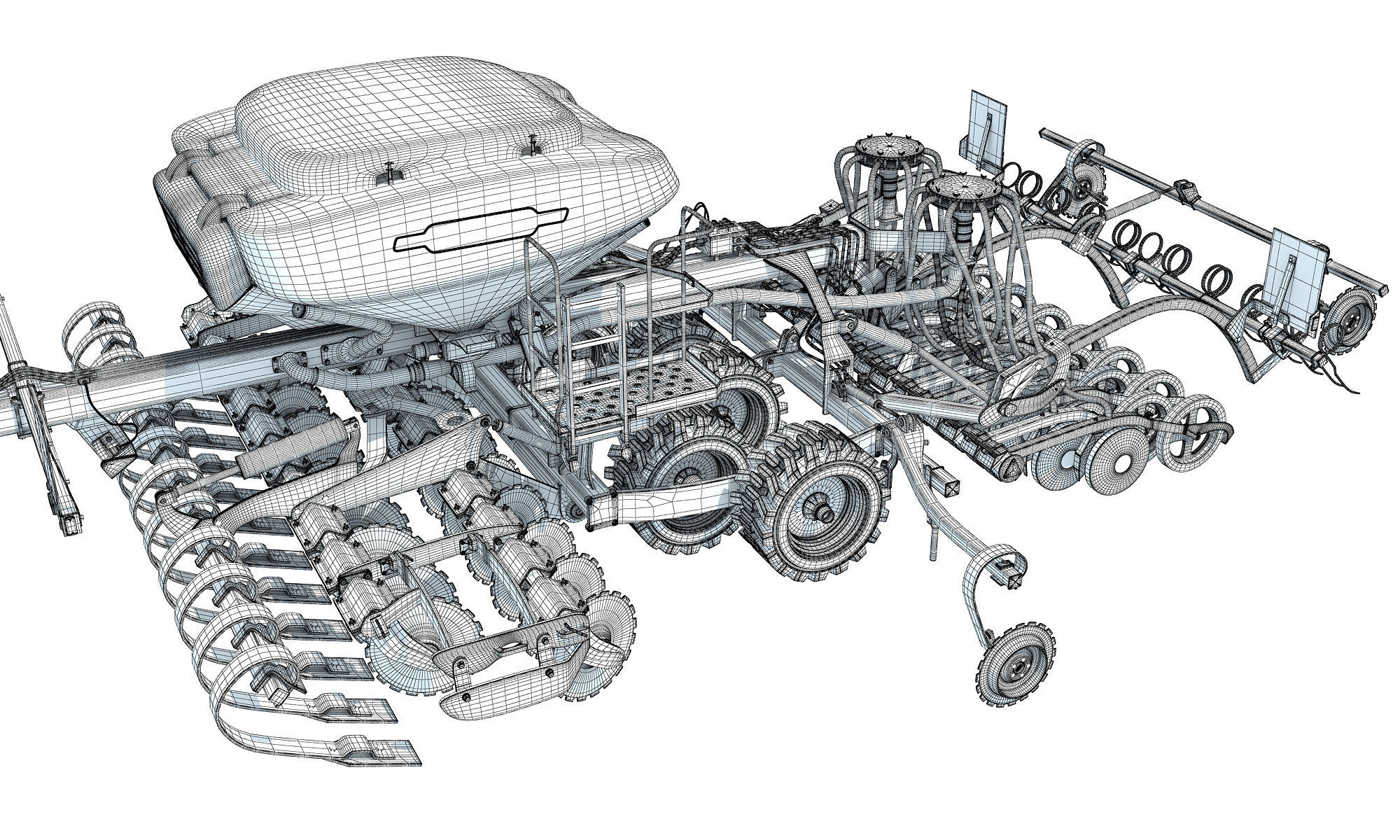 Tractor with Seed Drill 3D model_22