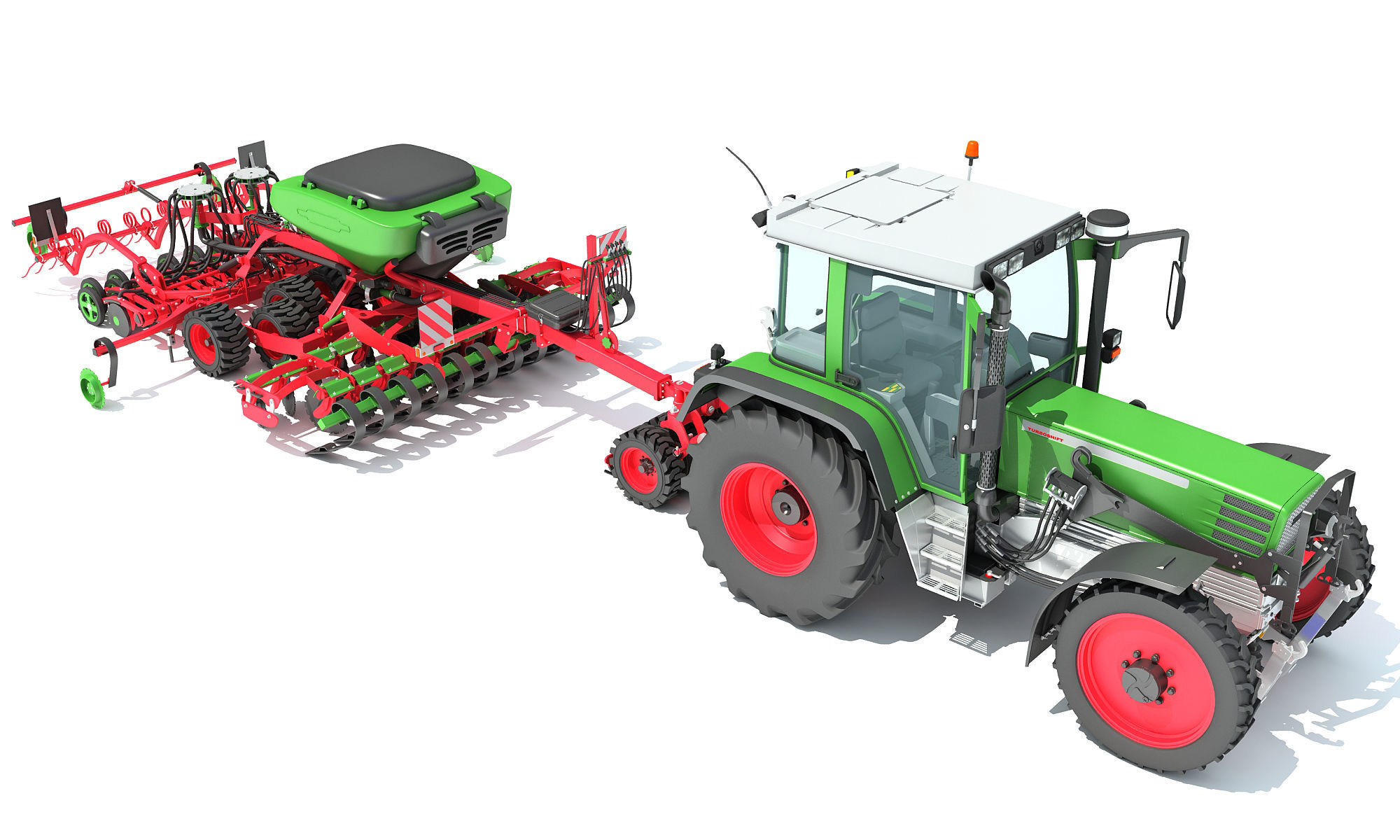 Tractor with Seed Drill 3D model_10