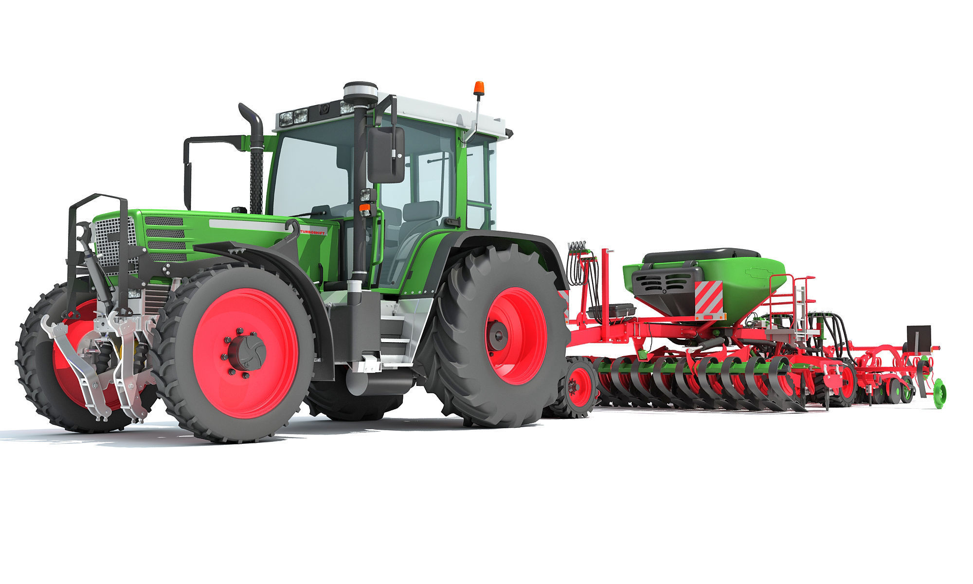 Tractor with Seed Drill 3D model_12