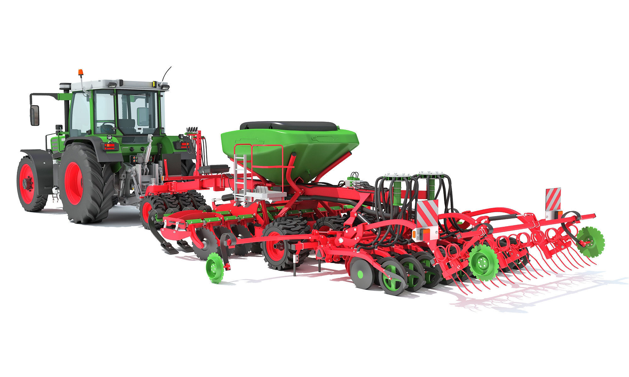 Tractor with Seed Drill 3D model_5