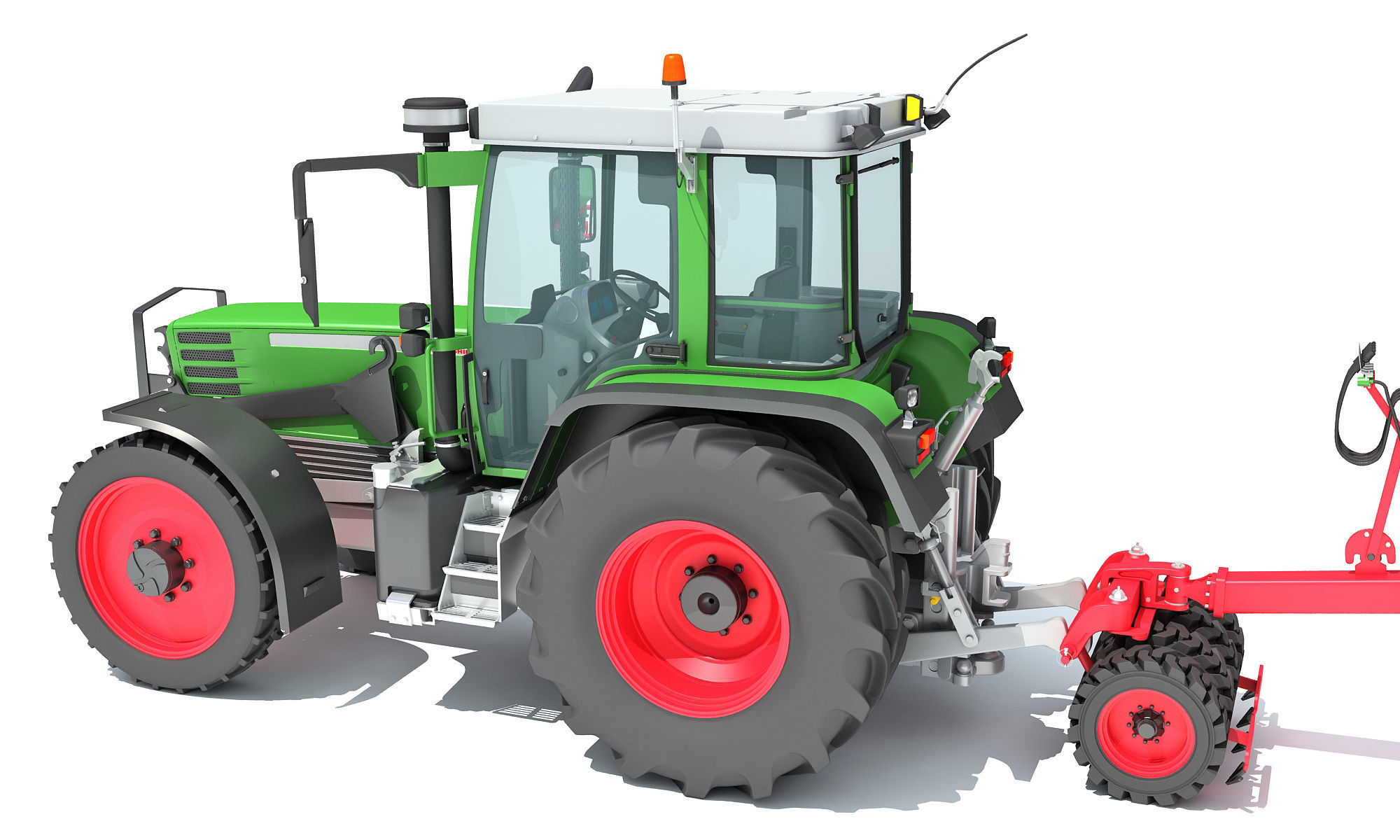 Tractor with Seed Drill 3D model_15