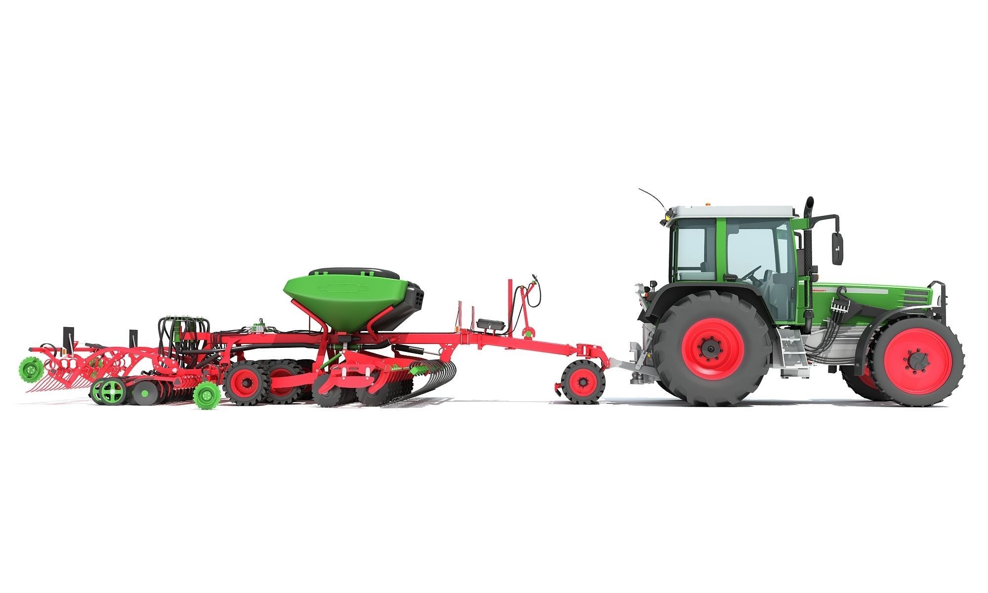 Tractor with Seed Drill 3D model_7