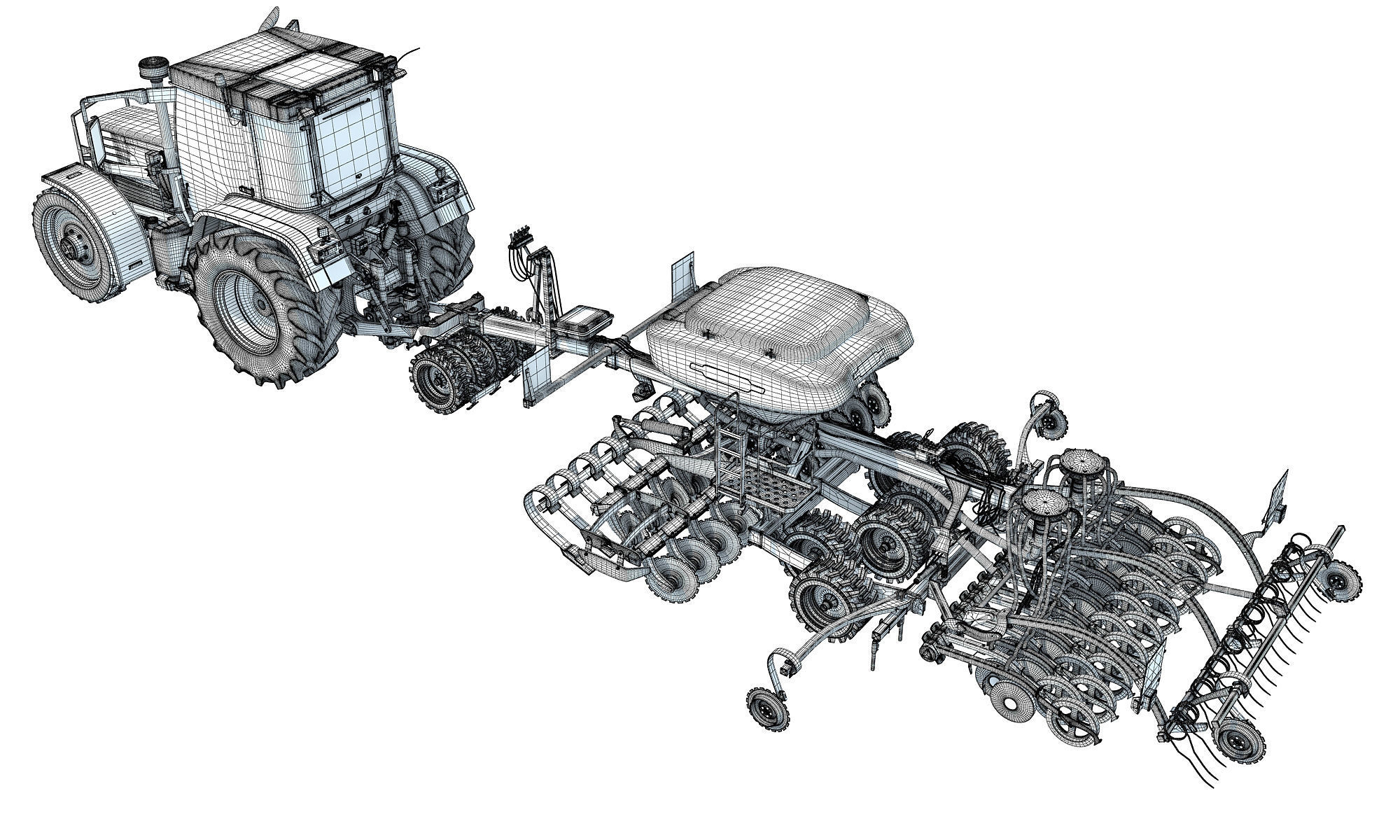 Tractor with Seed Drill 3D model_17