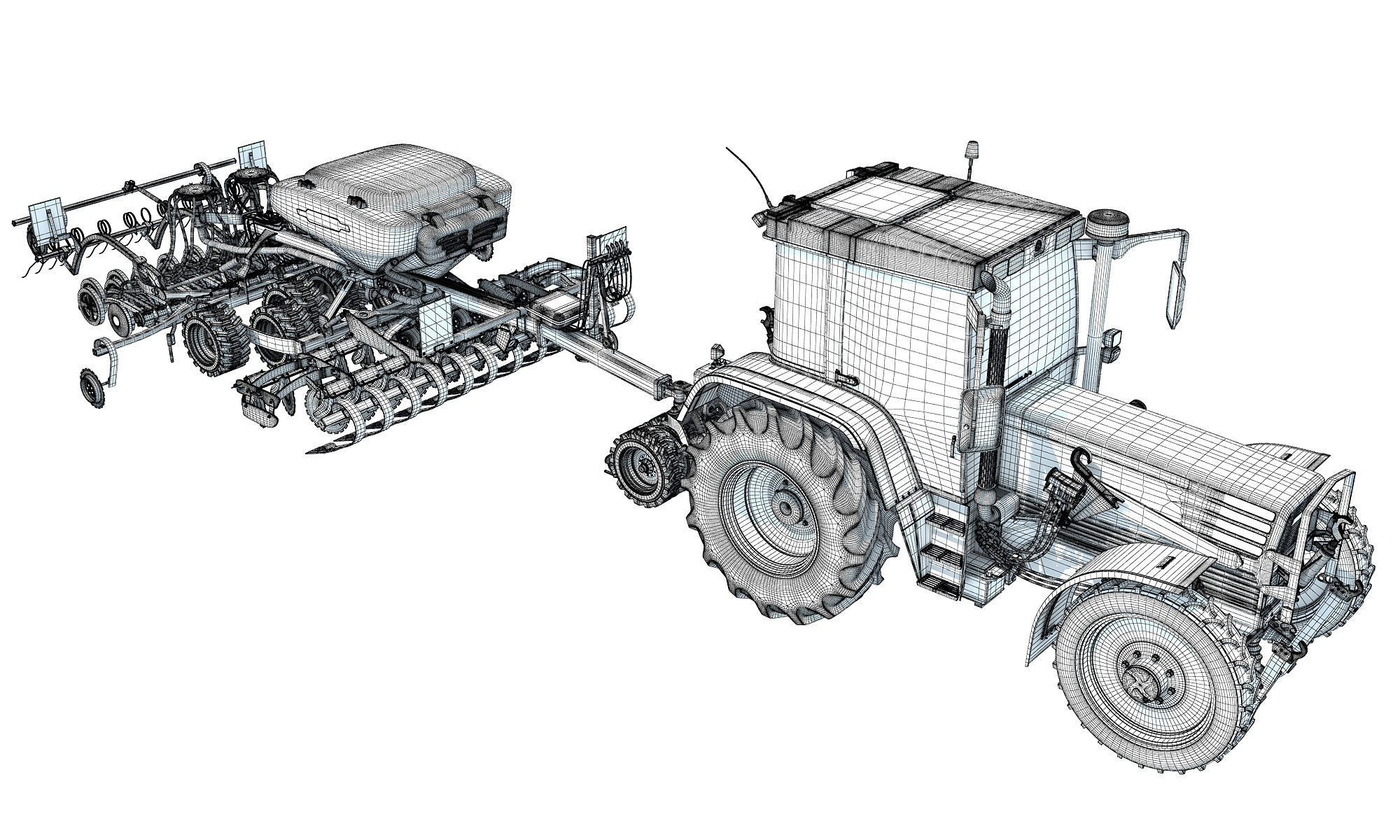 Tractor with Seed Drill 3D model_20