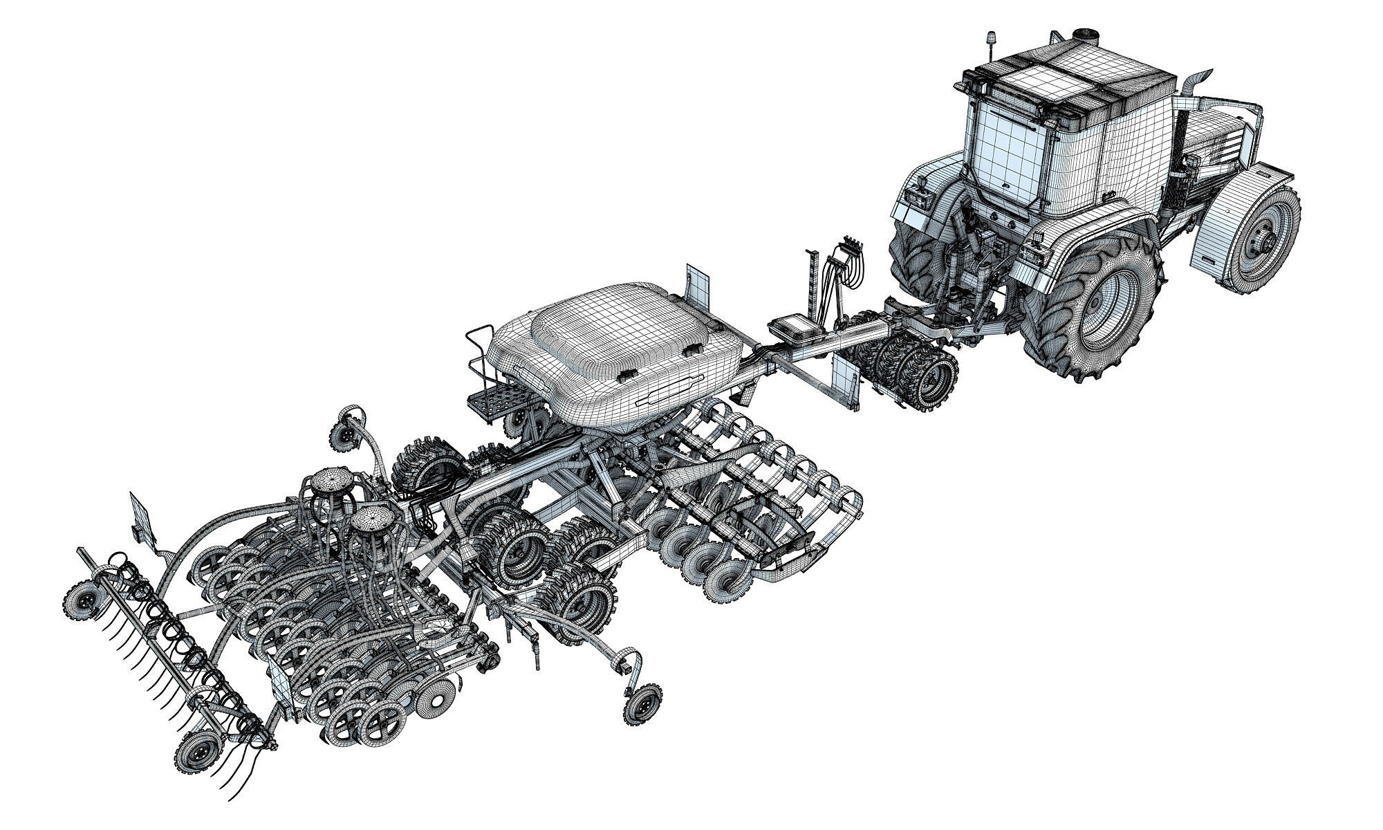 Tractor with Seed Drill 3D model_19