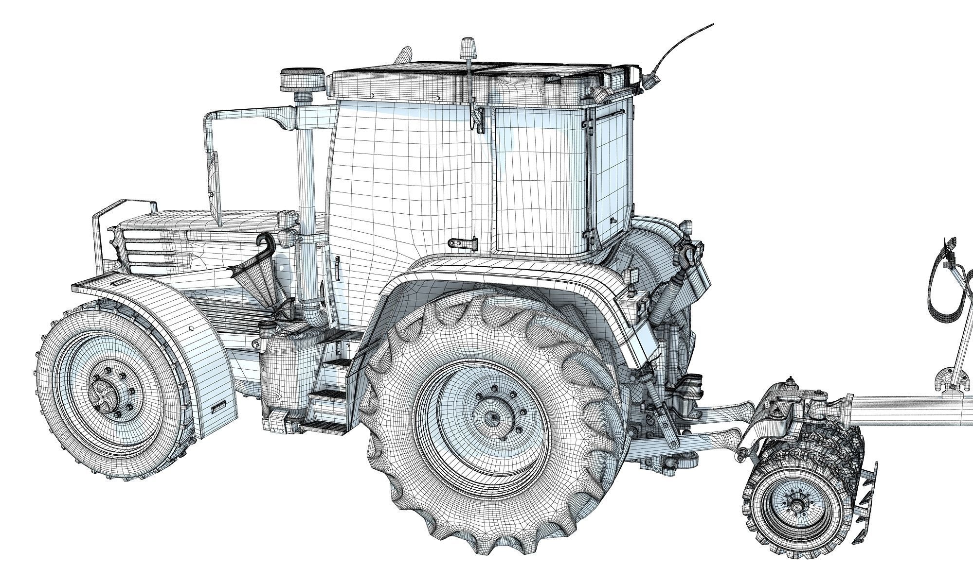 Tractor with Seed Drill 3D model_21