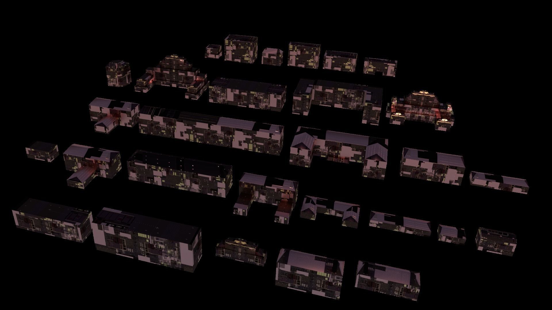 Sci Fi Space Colony Pack Modular 8k PBR 1512 Buildings Low-poly 3D model_5